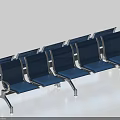 Public Chairs With Blue Seats And Metal Frames For Public Spaces