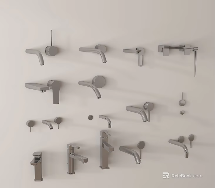 Various Modern Water Faucet Designs For Bathroom And Kitchen Home Use Collection 3d model 