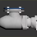 Industrial Mechanical Valve With Silver Body And Blue Bolted Top Cover