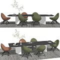 Modern Dining Table and Chair Combination 3d model
