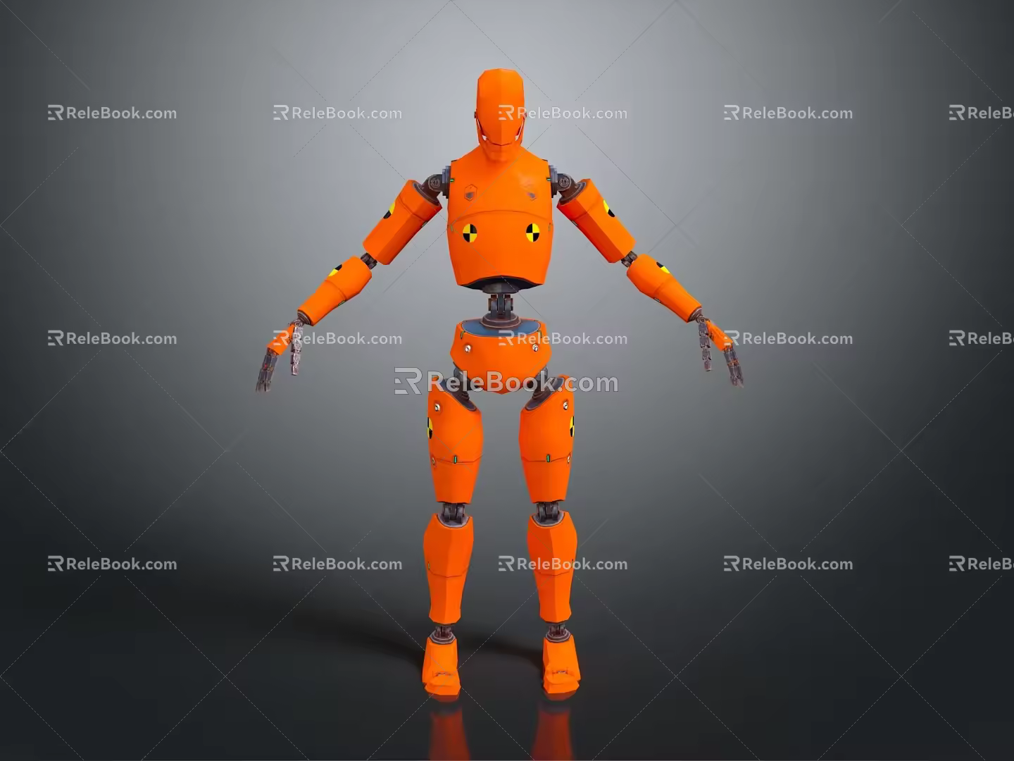 Modern robot car crash test man crash dummy 3d model