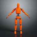 Modern robot car crash test man crash dummy 3d model