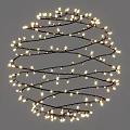 Spherical Decorative Lights Wrapped With Colorful And White String Lights For Festive Home Decoration
