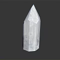 Crystal Decorative Ornament In Transparent Prism Shape On Dark Background With Reflection 3d model
