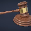 Wooden Gavel With Golden Band And Sturdy Wooden Base For Home Living Use