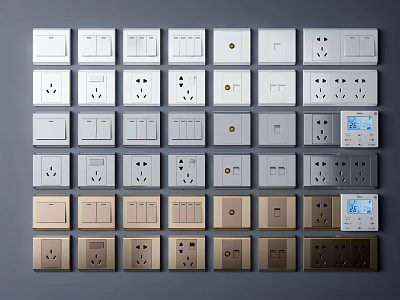 Modern switch socket panel 3d model