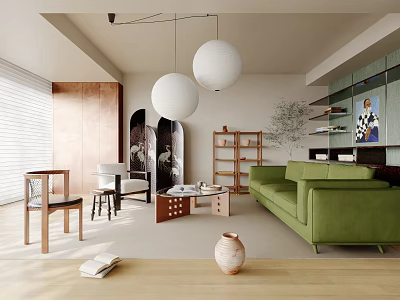 Middle Ancient Home Living Room Sofa Combination Coffee Table Leisure Sofa Decoration 3d model