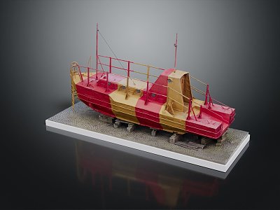 Modern Boat Rescue Boat Marine Rescue Boat Small Boat Small Wooden Boat 3d model