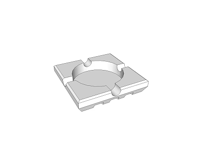 Modern Decorative Ornament Set With Square Base Circular Groove For Home Tabletop 3d model