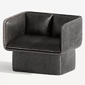 Modern Single Sofa With Textured Fabric Armrests And Sturdy Square Base