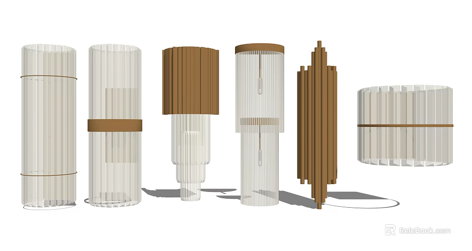 Modern Crystal Chandeliers With Various Designs And Glass Wood Elements For Home Decor 3d model 