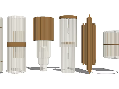 Modern Crystal Chandeliers With Various Designs And Glass Wood Elements For Home Decor 3d model