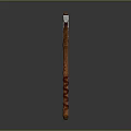 Handcrafted Axe Featuring Metal Head And Wooden Handle With Red Stripes Design