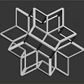 Modern White Geometric Decorative Furniture With Interlocking Cubes Frame Structure 3d model