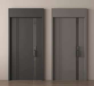 Modern security door security door entry door password lock door 3d model