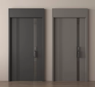 Modern security door security door entry door password lock door 3d model