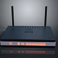Wireless Router With Dual Antennas Indicator Lights And Ethernet Ports Black Design
