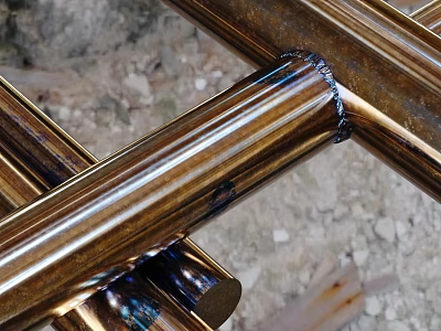 Crossed Metal Pipes With Welded Joints On Industrial Construction Site Ground 3d model