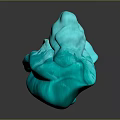 Blue Green Malachite Raw Natural Stone With Irregular Shape Natural Texture And Glossy Surface