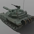 Green Military Tank With Main Gun Turret Tracks And Smoke Launchers