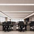 Modern Open Office With Large Windows Wooden Floors Green Plants And City View