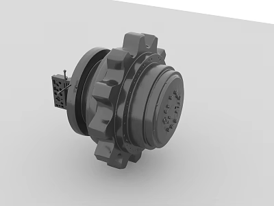Black Mechanical Gear Component Featuring Industrial Design And Connection Port 3d model