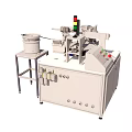 Industrial Automated Machine With Two Hoppers Control Panel And Metal Stands