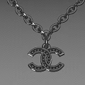 Luxury Rose Gold Jewelry Necklace With Double C Shaped Diamond Studded Pendant