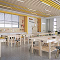 Woodworking Classroom Manual Classroom Woodworking Table Manual Table Labor Classroom 3d model