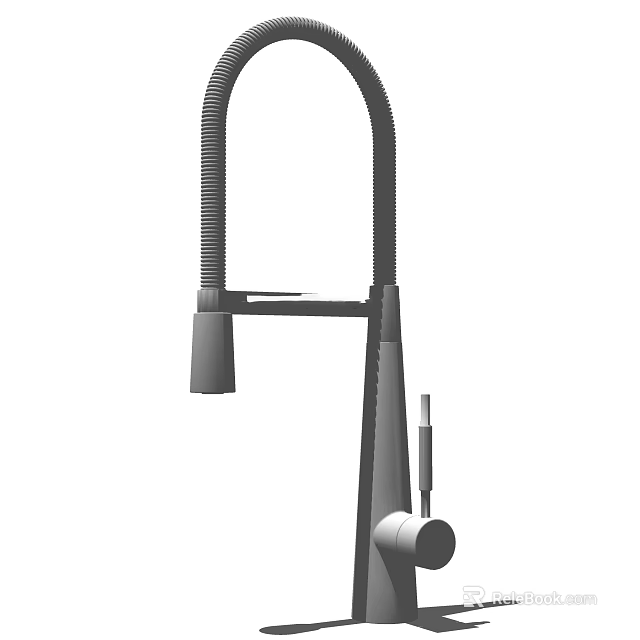 Modern Stainless Steel Kitchen Faucet With High Arc Swivel Spout Design 3d model 