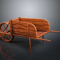 Wooden Hand Cart Featuring Traditional Design Curved Planks And Spoked Wheels