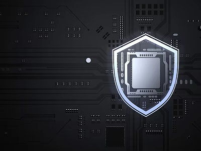 Mobile Digital Advanced Circuit Board With Shield Shaped Secure Chip Technology 3d model