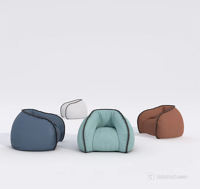 Comfortable Lazy Sofa Bean Bag with Multiple Colors and Modern Design 3d model 