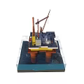 Offshore Oil Drilling Platform 3D Model With Structure Equipment And Underwater Foundation