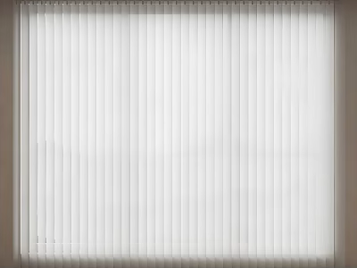 White Vertical Window Blinds For Clean Modern Interior Design 3d model