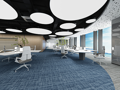 Modern Public Office Area Meeting Room 3d model