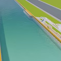 Waterfront Landscape Design Featuring Scenic Water Body Riverside Walkway And Green Belt