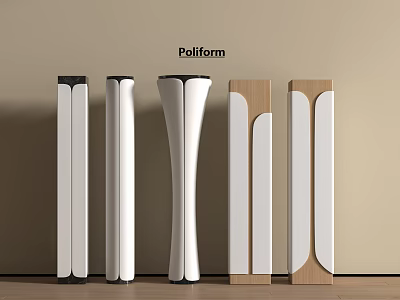 Sleek Modern Floor Lamps With White Black And Wooden Details In Different Designs 3d model