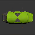 Green and Gray Outdoor Camping Tent with Support Poles and Stakes for Camping Trips