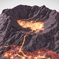 Volcanic Peak Mountain Range Volcanic Terrain 3d model