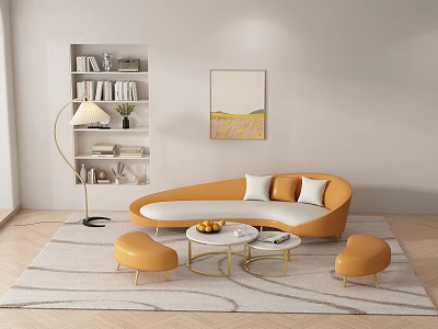 Modern Tobacco and Liquor Store Interior With Curved Sofa Display Shelves and Coffee Table 3d model