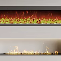 Modern Fireplace Interior Design With Embedded Mount And Realistic Flame Effect 3d model