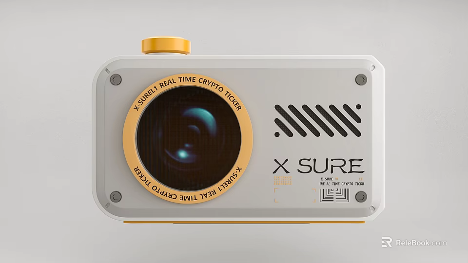 X SURE Real Time Crypto Asset Tracking Digital Gadget With Gold Lens Frame 3d model 
