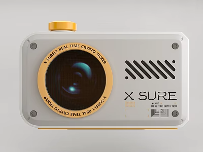 X SURE Real Time Crypto Asset Tracking Digital Gadget With Gold Lens Frame 3d model