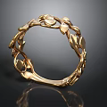 Elegant Gold Bracelet Crafted With Intricate Leaf And Heart Shaped Details