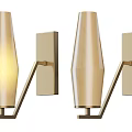 Modern Elegant Wall Sconces With Beige Glass Shade And Metal Frame Design