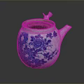 Blue And White Ceramic Teapot With Intricate Floral Patterns For Daily Household Use