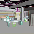 White Lab Interior With Workstations Computers And Modern Design Elements