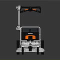 Modern Agricultural Mower With Black And Orange Design Wheeled Structure And Cutting System