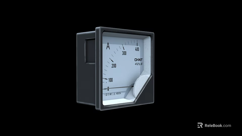 Industrial Analog Panel Meter with Square Black Frame White Dial 48x48 Size CP201 Series 3d model 